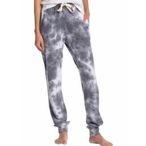 Abound navy tie dye fleece Jogger pants drawstring waist New pockets COZY XS
